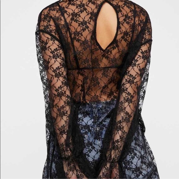 Free People Fast Forward Sheer Tunic Coverup Floral Embroidered Lace - Picture 2 of 13